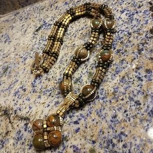 Beaded Necklace in "Square Strand" Style